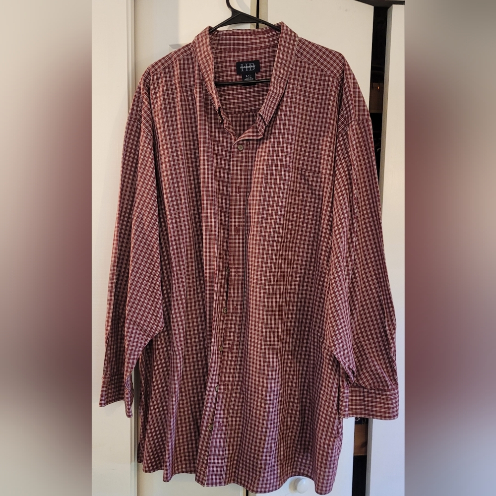 Harbor Bay Red Casual Button Down Shirt